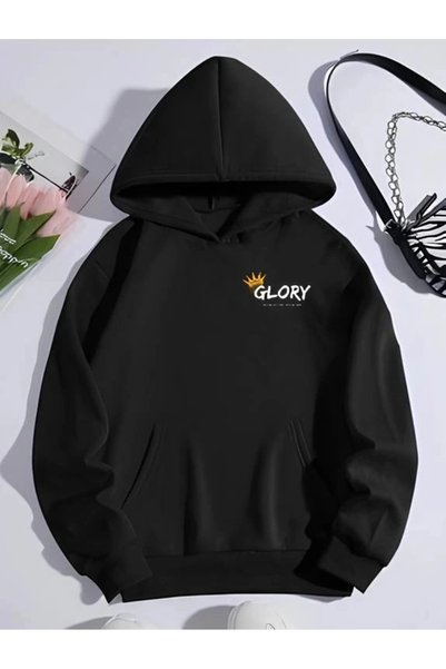 Marche Bien Marchè Bien Women's Oversize Hooded Kangaroo Pocket Printed 3 Thr...
