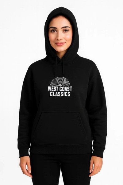 Marche Bien Marchè Bien Women's Oversize Hooded Pocket Printed 3-Yarn Cotton ...