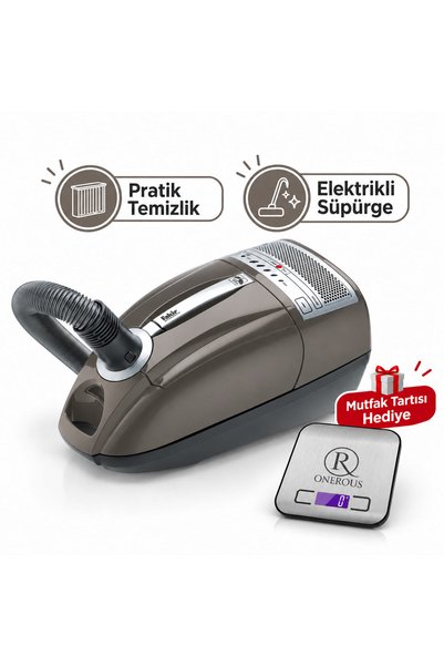 Fakir Smart Öko Power Elektrikli Süpürge Kahverengi mutfak tartısı Hediye(Onerous)