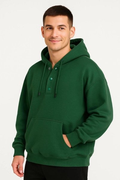 Marche Bien Marchè Bien Men's Hooded Hoodie with Pockets and Snap Fasteners 3...