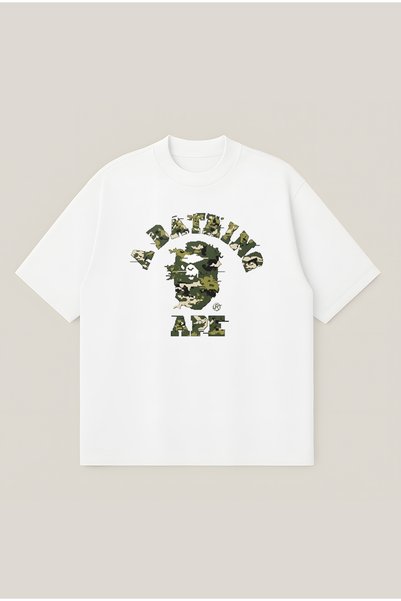 Moon Dancer تي شيرت Bape Pixel Camo مطبوع كبير الحجم وقصّة مربعة للجنسين مصنو...