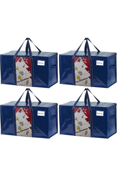 OtherMax Set de 4 Genți Pliabile XXL pentru Haine 95L pentru Mutare Bleumarin