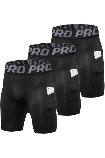 GENERAL Compression Shorts for Men 1 or 3 or 5Pack Sports Anti-Chafing Underw...