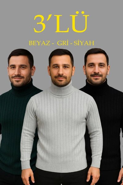 Marche Bien Marchè Bien Men's Ribbed Sweater Full Turtleneck Knitwear Set of ...