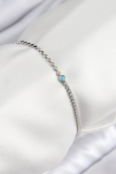 Angel Of Life Brass Zircon Stone Bead Model Crushed Chain Silver Color Women'...