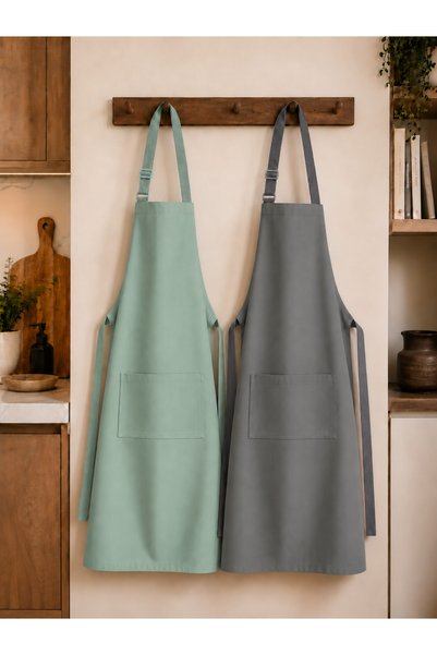 Hulganz Premium Kitchen Apron Set of 2 Stain-Resistant Water-Repellent Fabric...