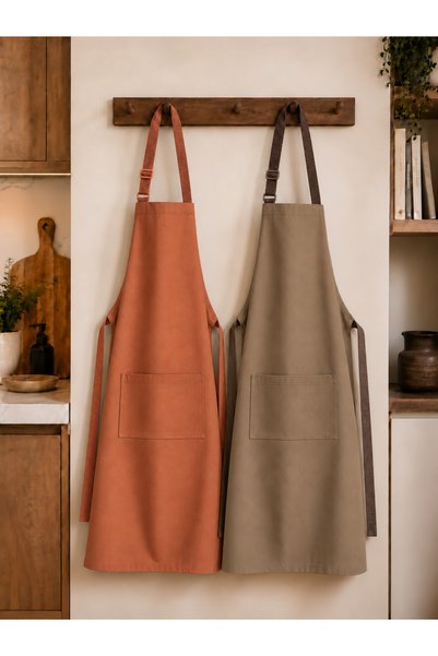 Hulganz Premium Kitchen Apron Set of 2 Stain-Resistant Water-Repellent Fabric...