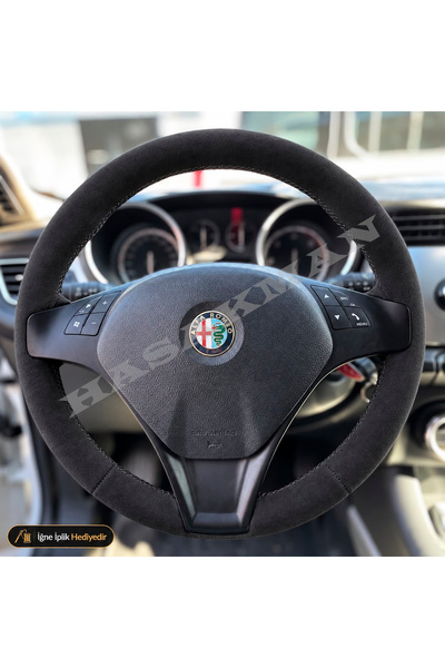 HasAkman Alfa Romeo Giulietta Dikme Direksiyon Kılıfı Alcantara Süet Monza Bl...
