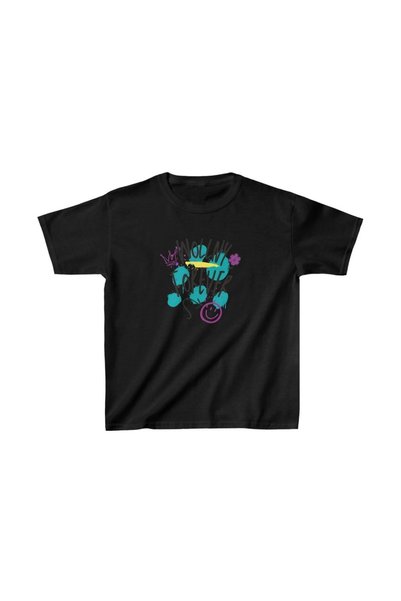 Marche Bien Unisex Kids Printed T-Shirt - Black