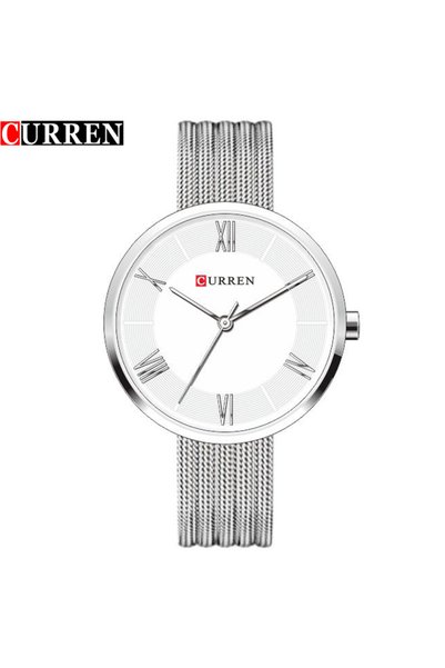 Curren silver white 9020 Small Dial Quartz Watch for Ladies, Waterproof Elega...