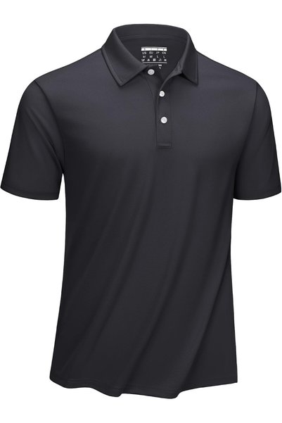 OtherMax Bărbați Tricou Polo Golf cu Uscare Rapidă Respirabil Negru Mărimea S