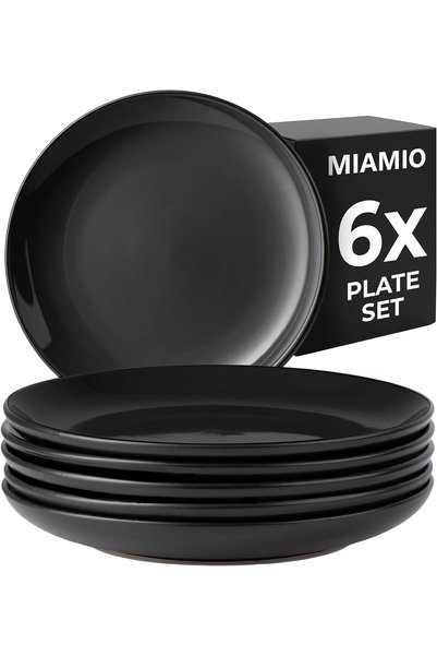 Generic - Plates Set/Dessert Plate Set Ceramic (21cm) - Le Papillon (Black)