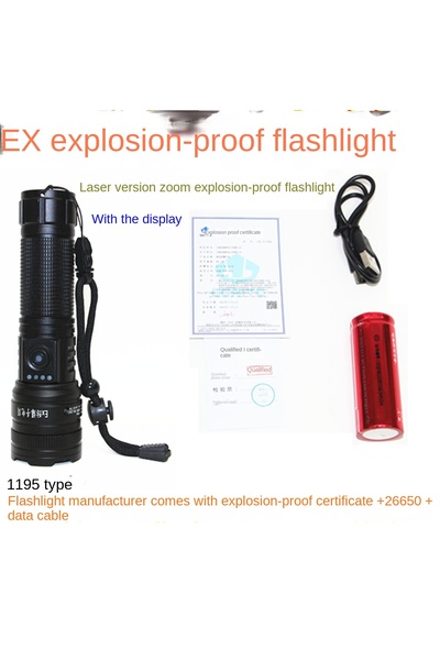Bluejw Explosion proof flashlight zoom aluminum alloy IP66LED charging outdoo...