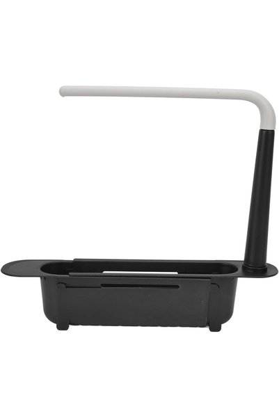 Generic Brand Black 2 in 1 Retractable Sink Drain Rack with Towel Holder