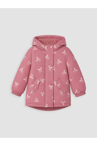 LC Waikiki NEVAVM Farkıyla LCW baby Pembe Kapüşonlu Su İtici Kız Bebek Mont