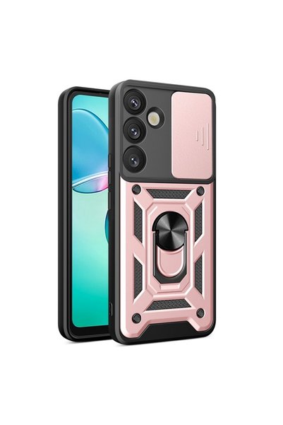 OEM Υβριδική Θήκη Samsung Galaxy A57 5G με Δαχτυλίδι Στήριξης, Ροζ Χρυσαφί