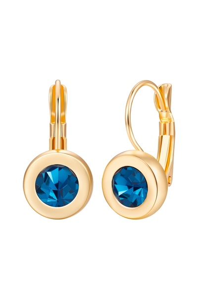 Lulu & Jane Cercei atârnători fashion, aur galben, cristal de sticlă negru