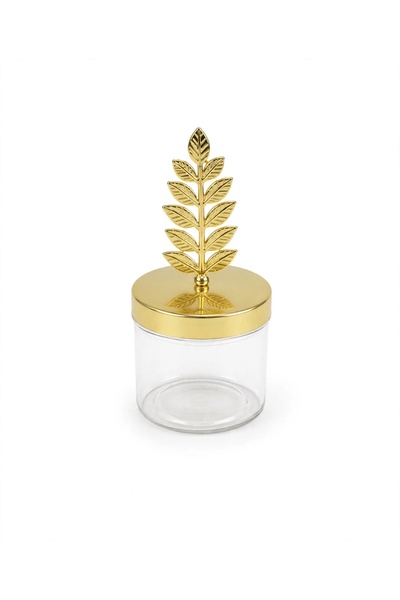 Generic Brand Transparent Acrylic Box with Gold Lid - Luxury Leaf Handle - fo...