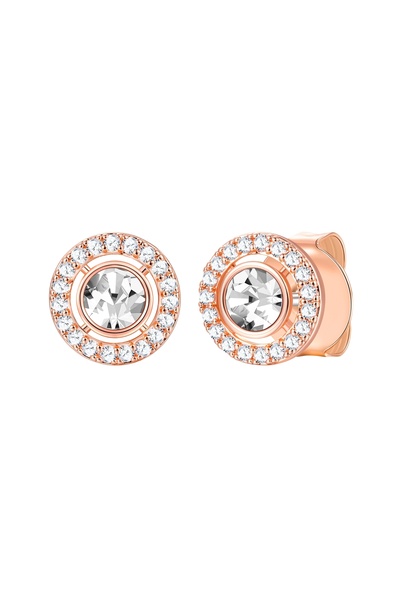 Lulu & Jane Cercei stud fashion din aur roz, cu zirconiu și cristal de sticlă...