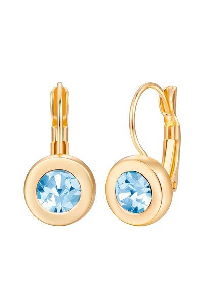 Lulu & Jane Cercei fashion, tip picătură, din aur galben, cu cristal de sticl...