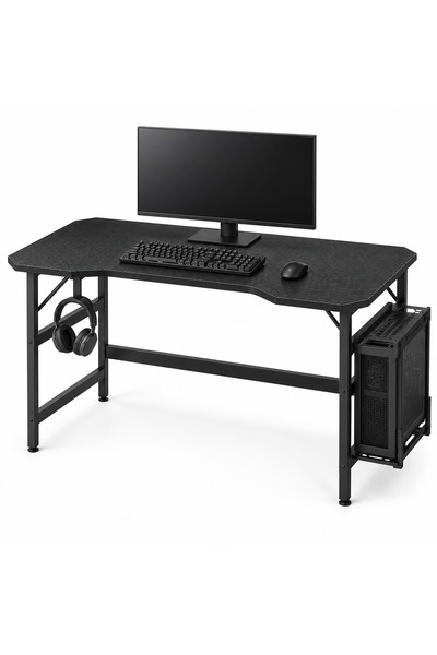 Rebiko Birou de gaming negru în stil loft, 120 x 60 cm, cadru din oțel