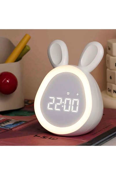 Generic Brand Cute Bunny Shaped Electronic Alarm Clock, Kids Alarm Clock, Sil...