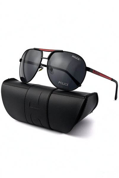 Police Pilot Sunglasses for Men, Polarized Protection Aviator Sun Glasses, Me...
