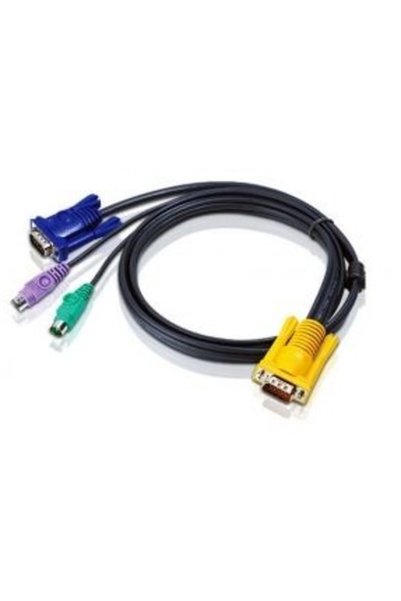 Aten KVM КАБЕЛ, Сериен към видео + PS/2 конвертор, конектор 1: SPHD-15 (T); к...