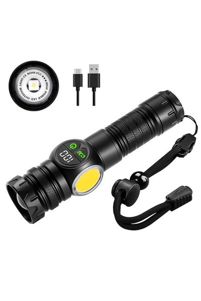Generic Brand Lanternă LED magnetică reîncărcabilă neagră