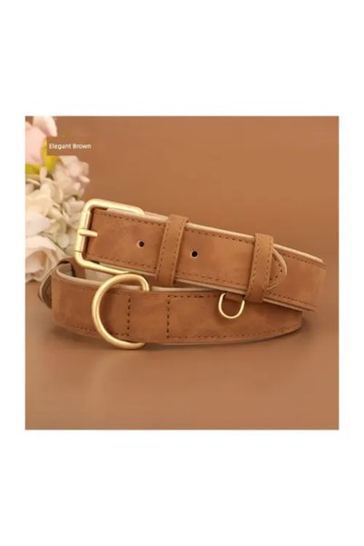 catzone Brown leather collar for cats