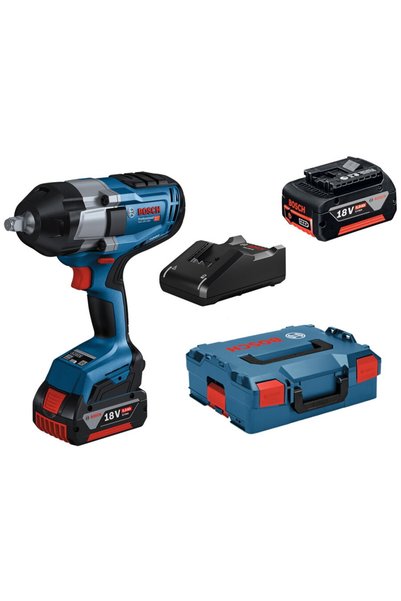 Bosch GDS 18V-1000 Mașină de înșurubat cu impact pe acumulator, 1000Nm + 2 x ...