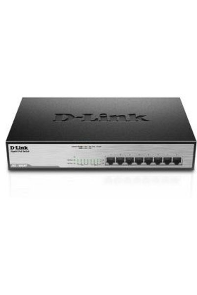 D-Link Switch DGS-1008MP, 8 Gigabit ports, 8 PoE 802.3af ports, PoE Budget 14...