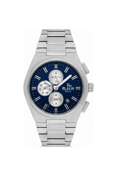 Platin Pierre Sa- Pl-1265Ga-A3 Calendar Active Function Steel Band Men's Wris...