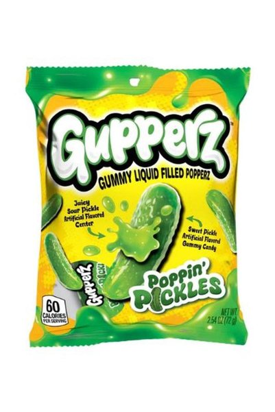 Gupperz Gummy Liquid Filled Popperz Poppin' Pickles 72g