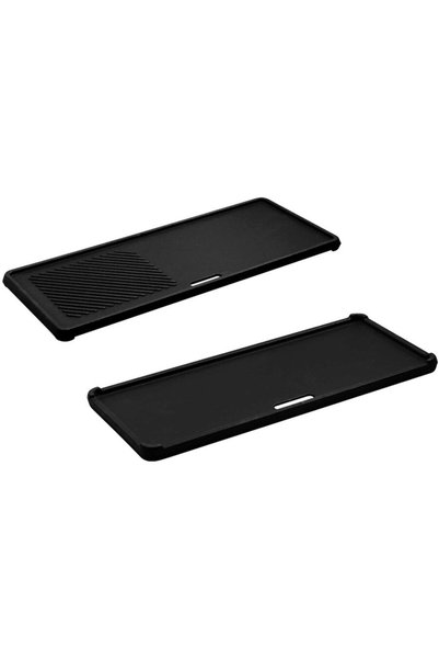 ENDERS Cast iron hob with 2 smooth sides and grill 42 x 20 x 1.5 cm for Chica...