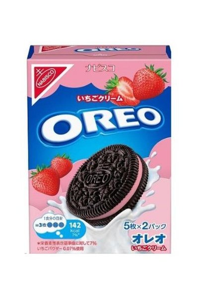 Oreo Strawberry Cream Sandwich Cookies (5 cookies x 2 packs) 100g