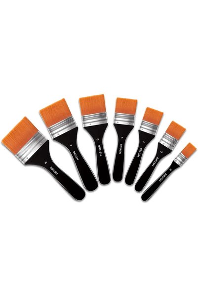 Arabest 7-Piece Flat Paint Brush Set, Assorted Sizes for Painting and Decorating