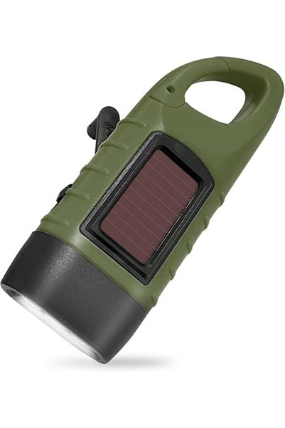 Generic Brand Lanterna LED reîncărcabilă solar, cu manivelă, ideală pentru dr...