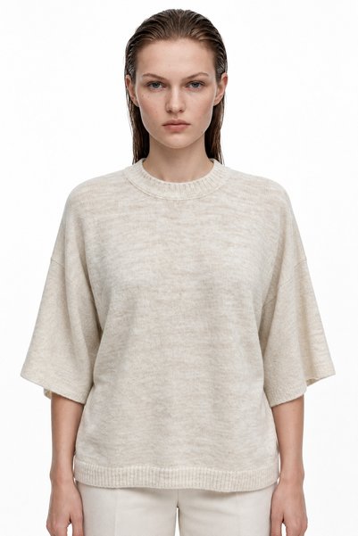 HAKKE Women's crew neck batwing sleeve knit sweater