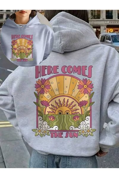 gencerco Women's Here Comes the Sun Double-Sided Printed Premium Hooded 2-Yar...
