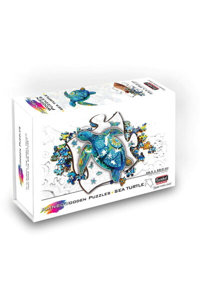 Eureka Multicolored wooden puzzle - Turtle, 125 pieces