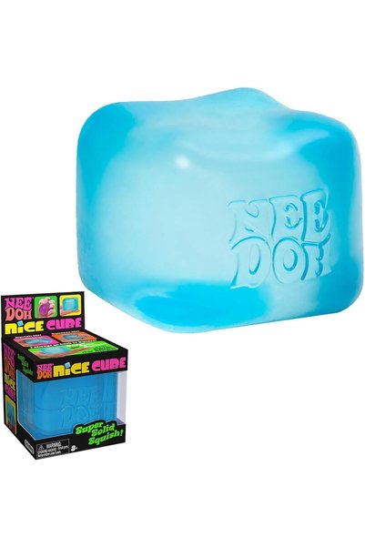 Arabest Nice Cube Sensory Squeeze Toy, 2.25 Inch Blue Stress Relief Cube