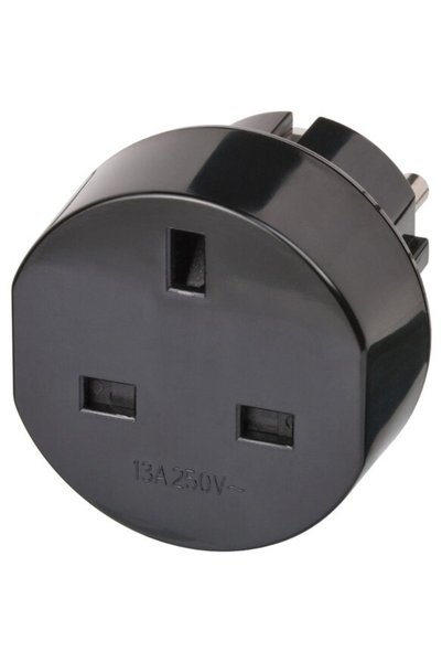 Brennenstuhl Travel adapter, uk eu, brennenstuhl, 220-250v, 13a, black