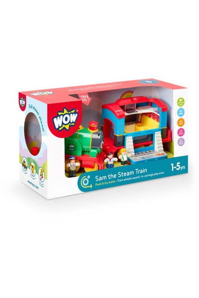 WOW Toys Παιδικό παιχνίδι WOW Toys, Τρένο με βαγόνι, Σαμ η Ατμοκίνητη Τρένα, ...