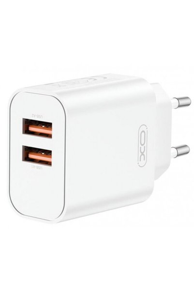 XO Design CE34 Φορτιστής ρεύματος, 12W, 2.4A, 2 x USB-A, Λευκό