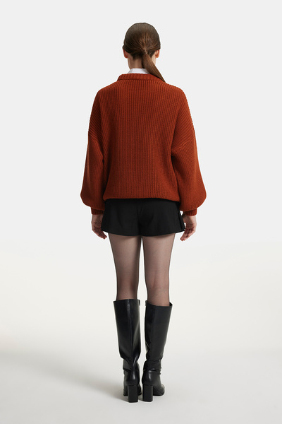 Cmc Tekstil Women's Tile Thessaloniki Knitted Crew Neck Basic Sweater