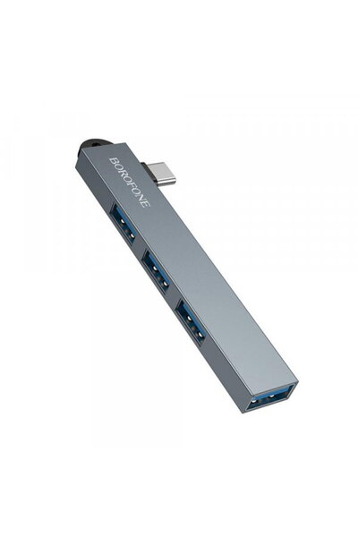Borofone Hub USB-C FH1A, 4in1, 1 x USB 3.0 - 3 x USB 2.0, Gri