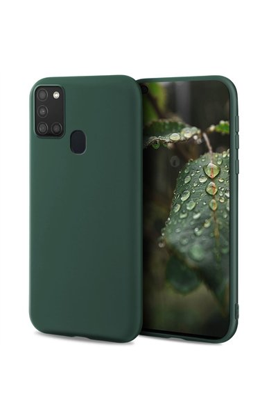 MOOZY Husă de silicon, Moozy, pentru Samsung Galaxy A21s, Verde închis, inter...