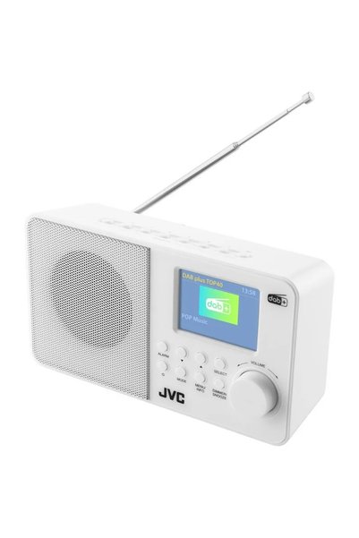 JVC Преносимо радио RA-E611W-DAB, аларма, антена, 2W, бял, 210x80x120мм