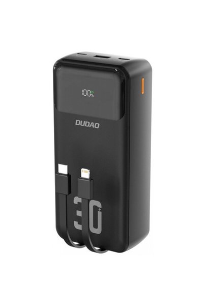 DUDAO Baterie externă K15MAX, 30000mAh, 22.5W, QC + PD, 1 x Lightning - 1 x U...